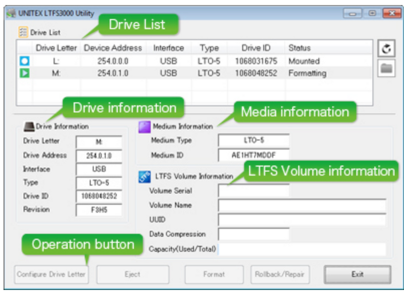 Unitex LT80H LTO8 USB/SAS Hybrid LTFS Tabletop Tape Drive LTO-8 – MAGNEXT